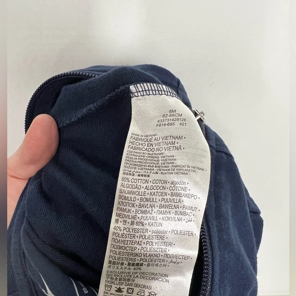 Nike Infant's Zip Front Long Sleeve Hooded Coverall Size 6 Months